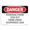 Signmission OSHA Sign, 10" Height, Rigid Plastic, Overhead Crane Suspended Load, Landscape, 1014-L-1774 OS-DS-P-1014-L-1774 - alternate 1